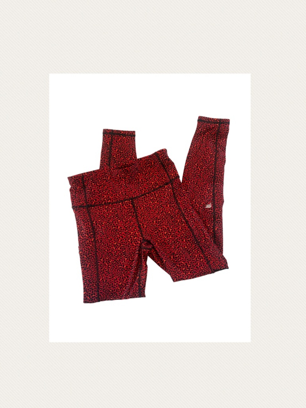 🧵 Fabletics Red Leopard-Print High-Waist Leggings